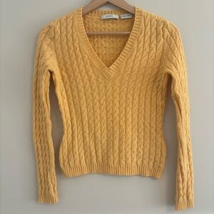 Neiman Marcus orange cashmere cable knit Sweater